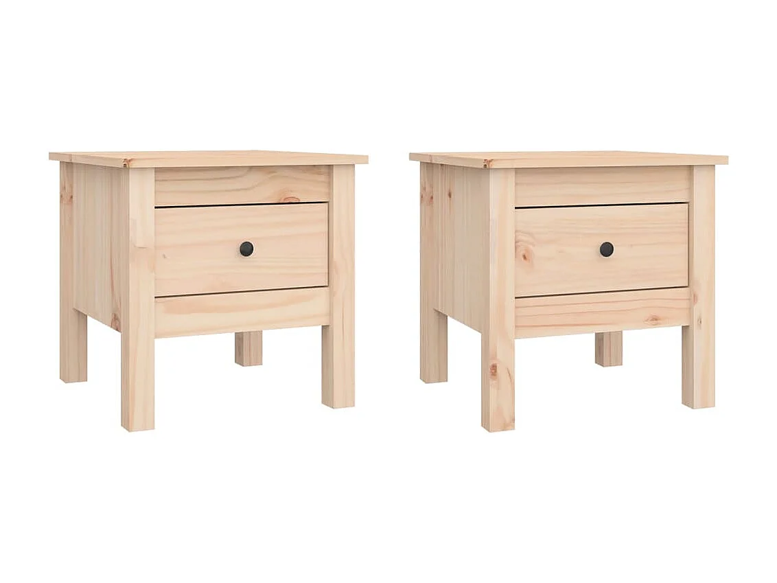 Tables basses 2 pcs 40x40x39 cm Bois massif de pin GHR37348