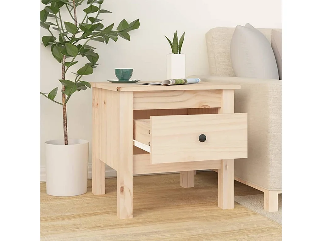 Tables basses 2 pcs 40x40x39 cm Bois massif de pin GHR37348