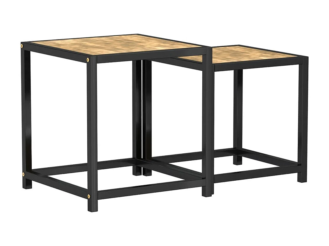 Mesas de centro 2 unidades MDF negro y amarillo ES23001