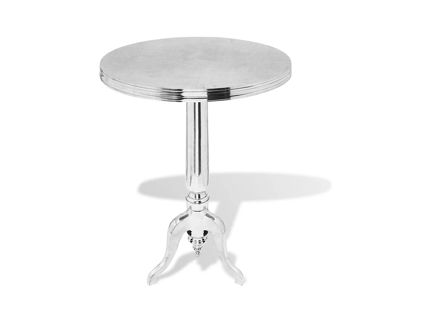 Mesa de centro redonda de aluminio plateada ES16573