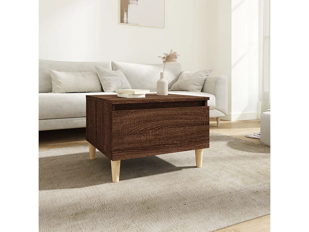 Mesa de centro 50x46x35 cm derivados madeira carvalho castanho PT846155