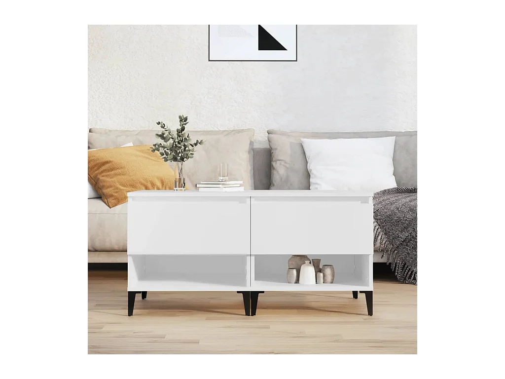 Tables basses 2 pcs Blanc 50x46x50 cm Bois d’ingénierie GHR90511