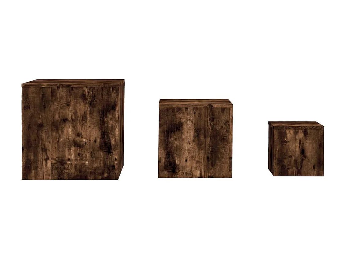 Bijzettafels 3 st bewerkt hout gerookt eikenkleurig NL56323