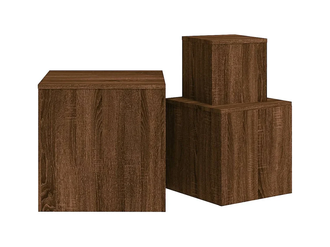 Tables basses 3 pcs Chêne marron Bois d'ingénierie GHR13475