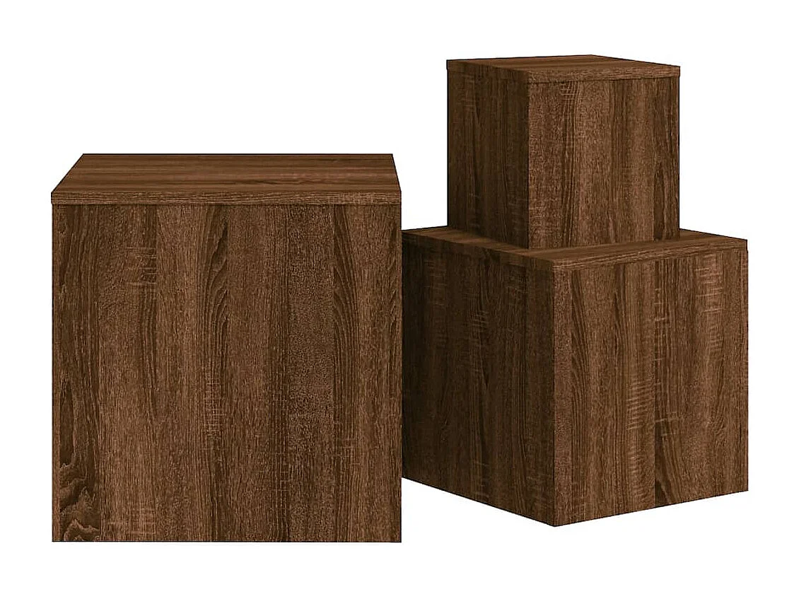 Tables basses 3 pcs Chêne marron Bois d'ingénierie GHR13475