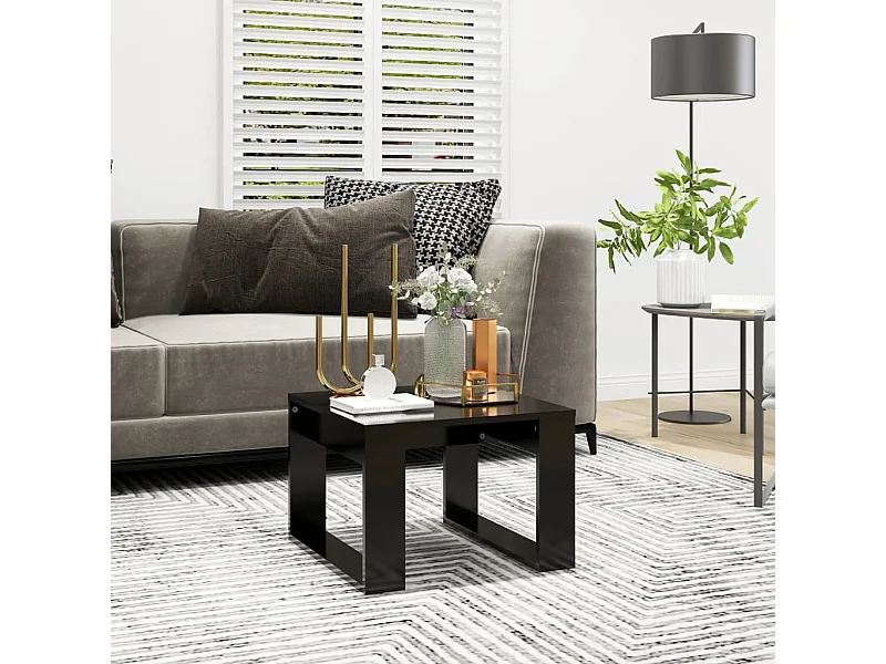 Table basse Noir 50x50x35 cm Aggloméré GHR49584