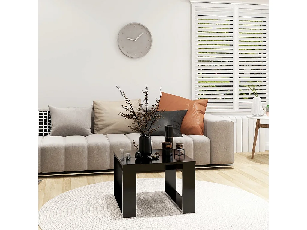 Mesa de centro de madera contrachapada negro 50x50x35 cm ES24950