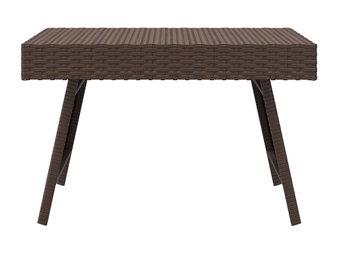 Table basse pliable marron 60x40x38 cm résine tressée GHR46319
