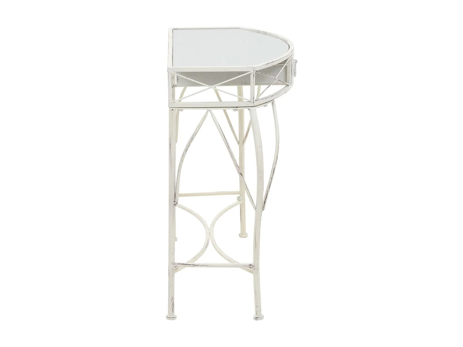 Table basse Style français Métal 82 x 39 x 76 cm Blanc GHR99514