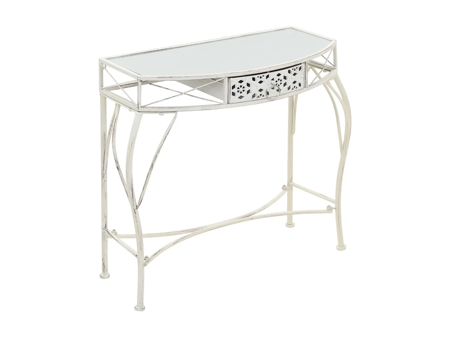 Table basse Style français Métal 82 x 39 x 76 cm Blanc GHR99514