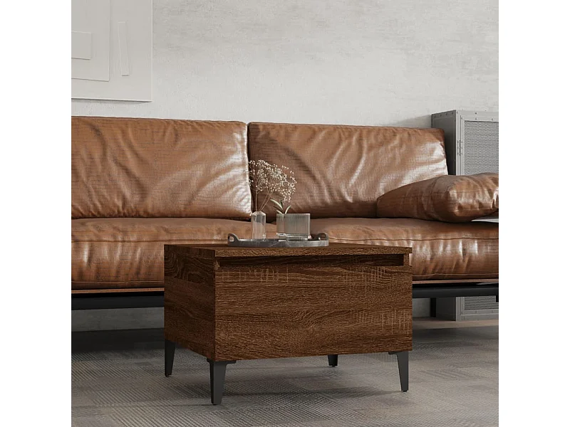 Mesa de centro 50x46x35 cm derivados madeira carvalho castanho PT663711