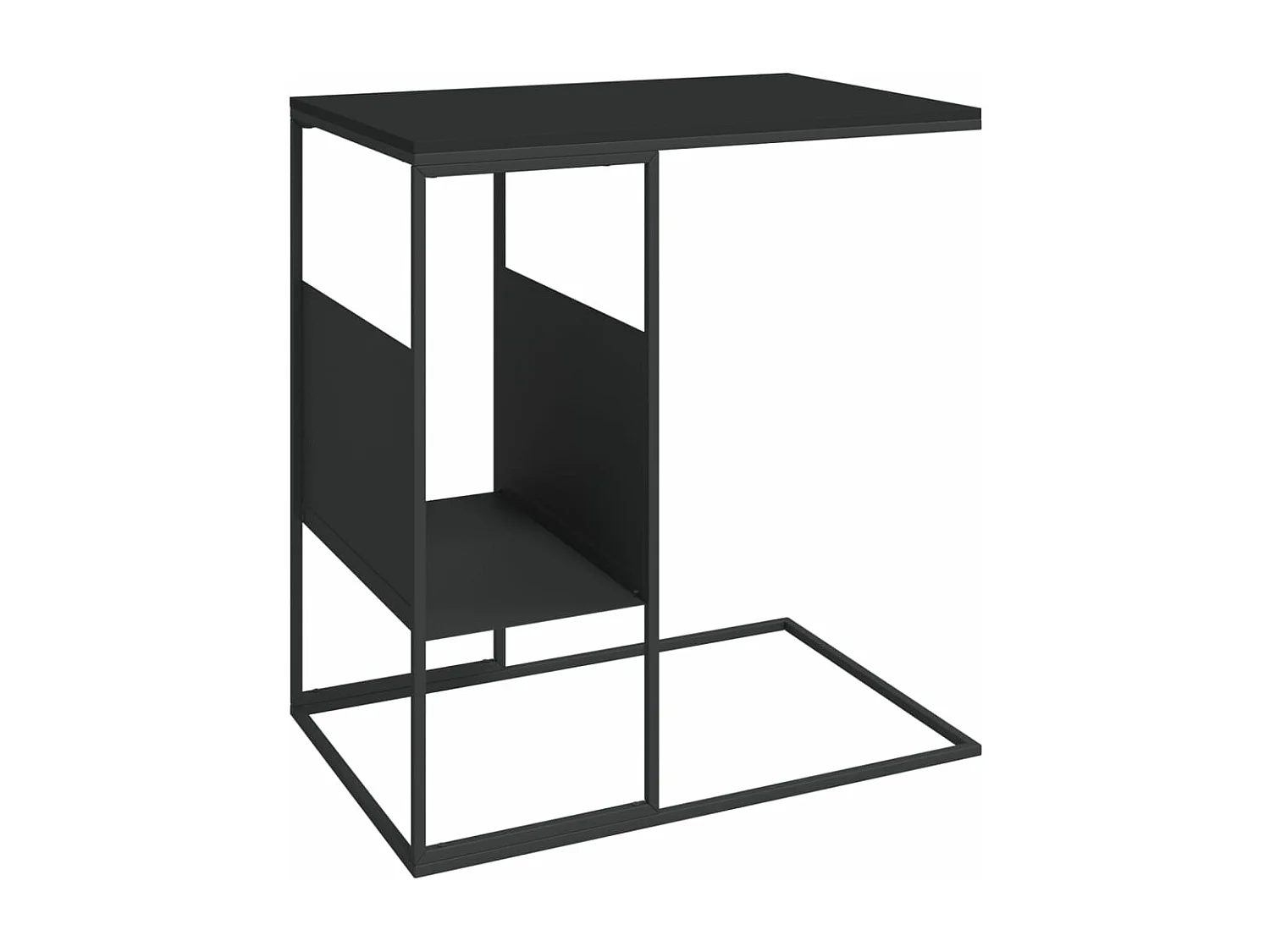 Bijzettafel 55x36x59,5 cm bewerkt hout zwart NL82755