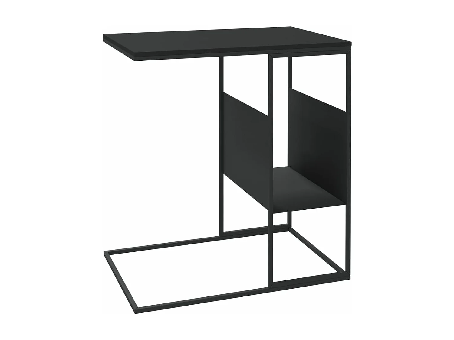 Bijzettafel 55x36x59,5 cm bewerkt hout zwart NL82755