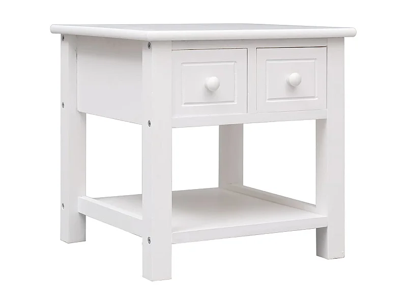 Table basse Blanc 40x40x40 cm Bois de Paulownia GHR35028