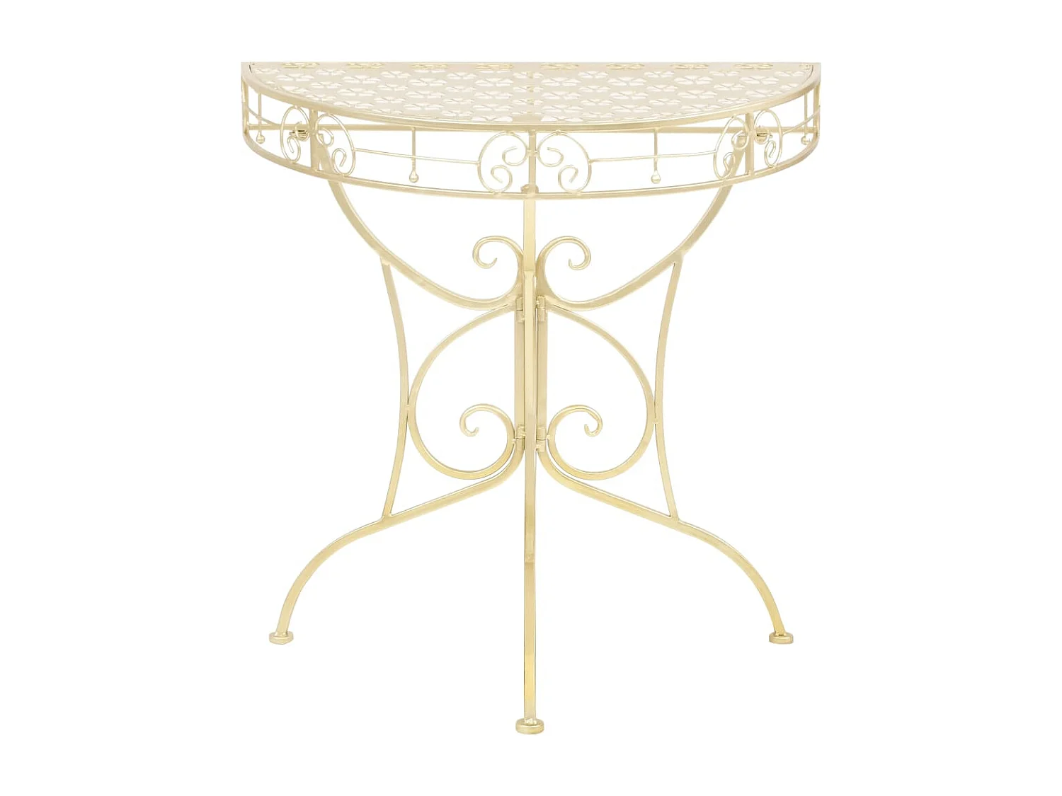 Mesa de centro vintage metal semicircular 72x36x74 cm dorado ES83435