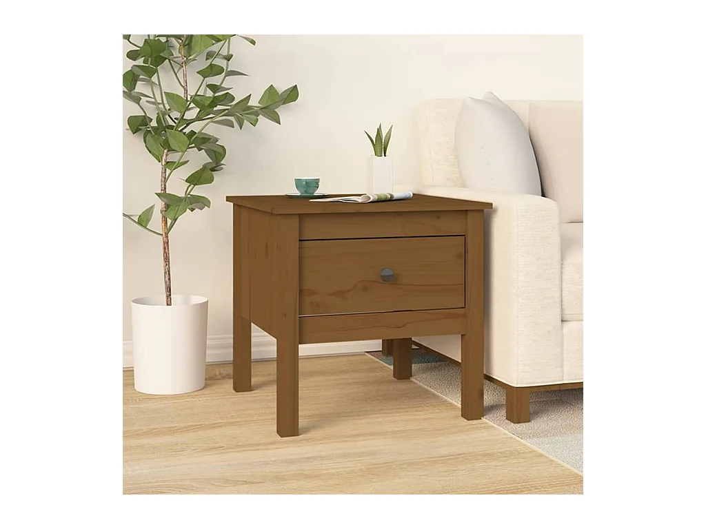 Table basse Marron miel 50x50x49 cm Bois massif de pin GHR94983