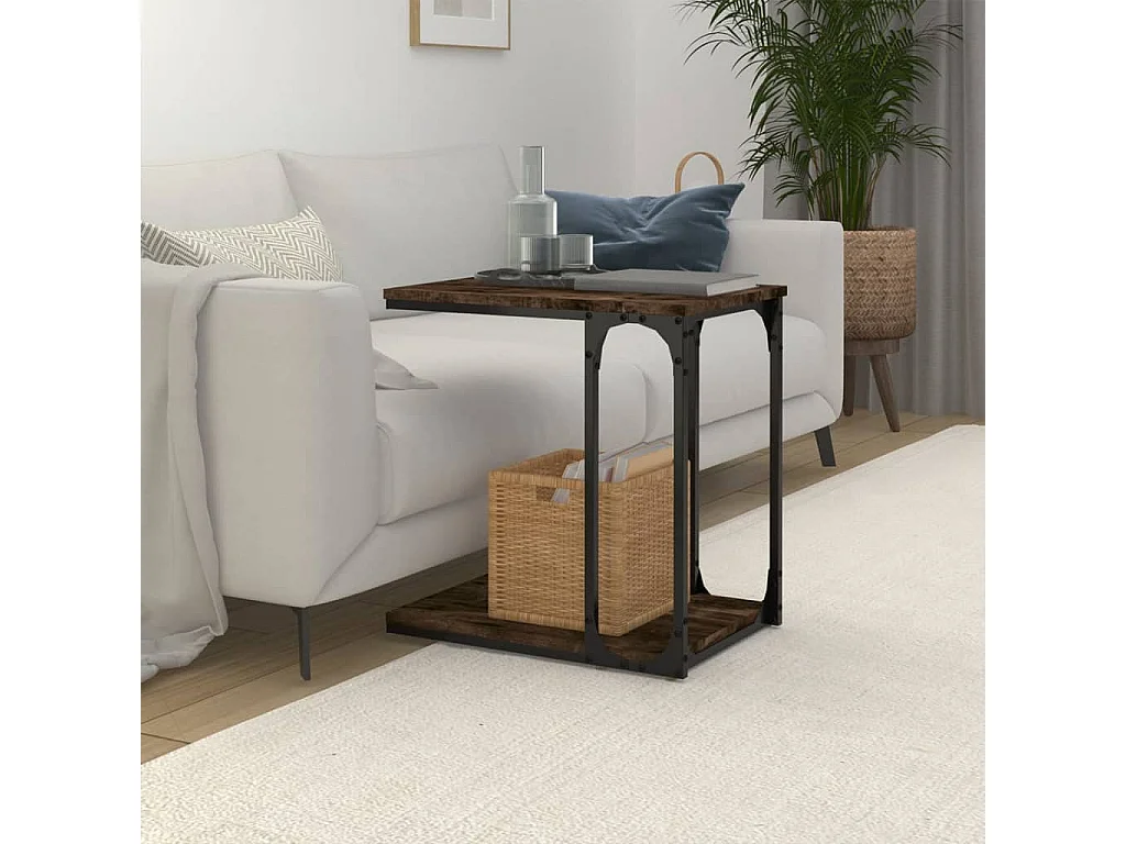 Table basse Chêne fumé 50x35x52 cm Bois d'ingénierie GHR53582