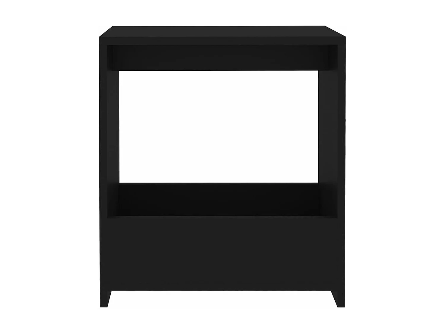 Bijzettafel 50x26x50 cm bewerkt hout zwart NL34930