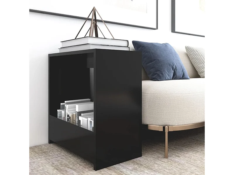 Table basse Noir 50x26x50 cm Aggloméré GHR36244