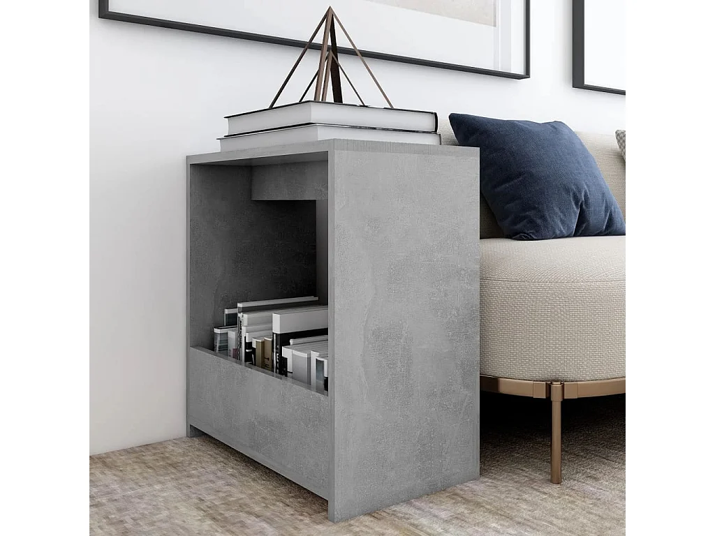 Table basse Gris béton 50x26x50 cm Aggloméré GHR81823