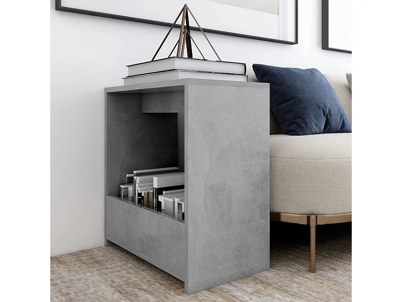 Table basse Gris béton 50x26x50 cm Aggloméré GHR81823