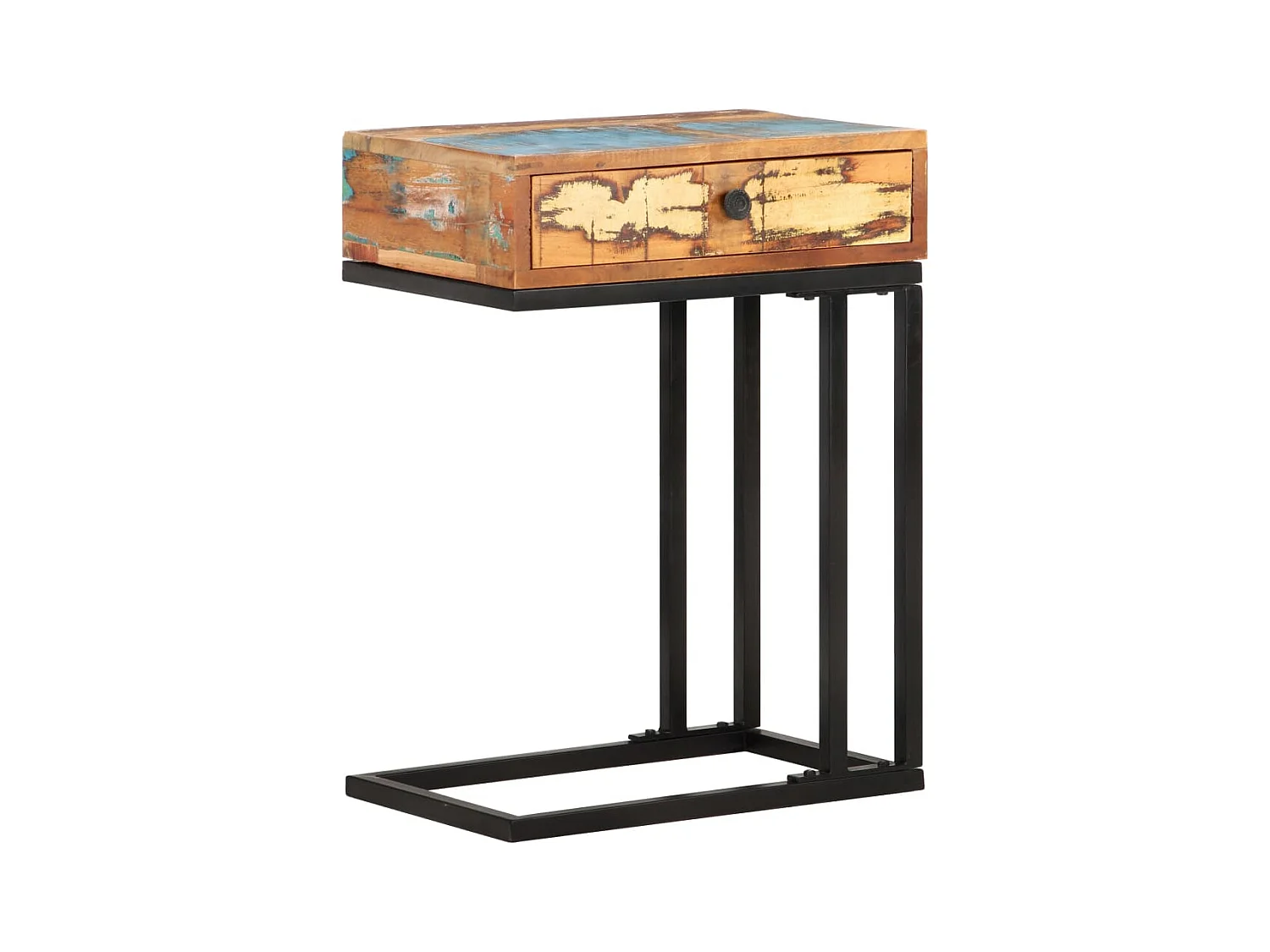 Table basse en U 45x30x61 cm Bois de récupération massif GHR40022