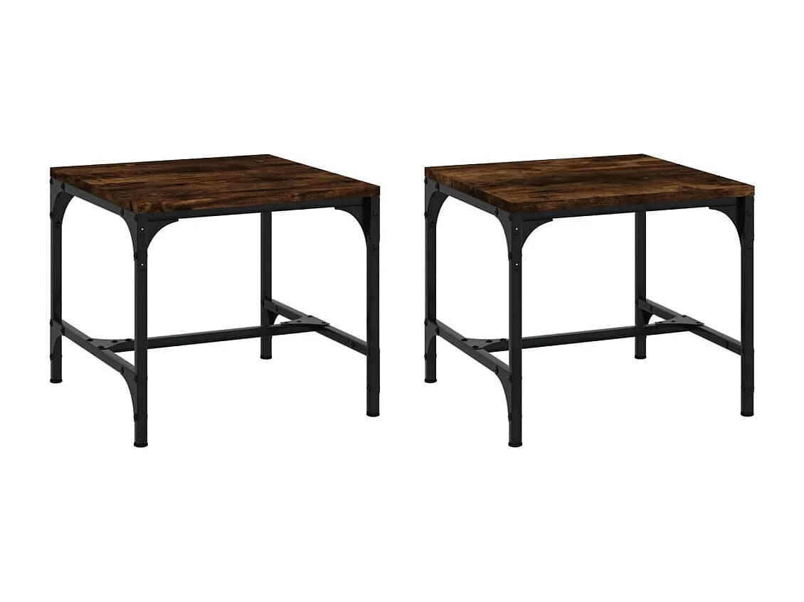 Tables basses 2 pcs Chêne fumé 40x40x35 cm Bois d'ingénierie GHR43828