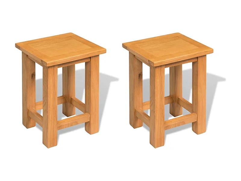 Tables basses 2 pcs 27 x 24 x 37 cm Bois de chêne massif GHR42864