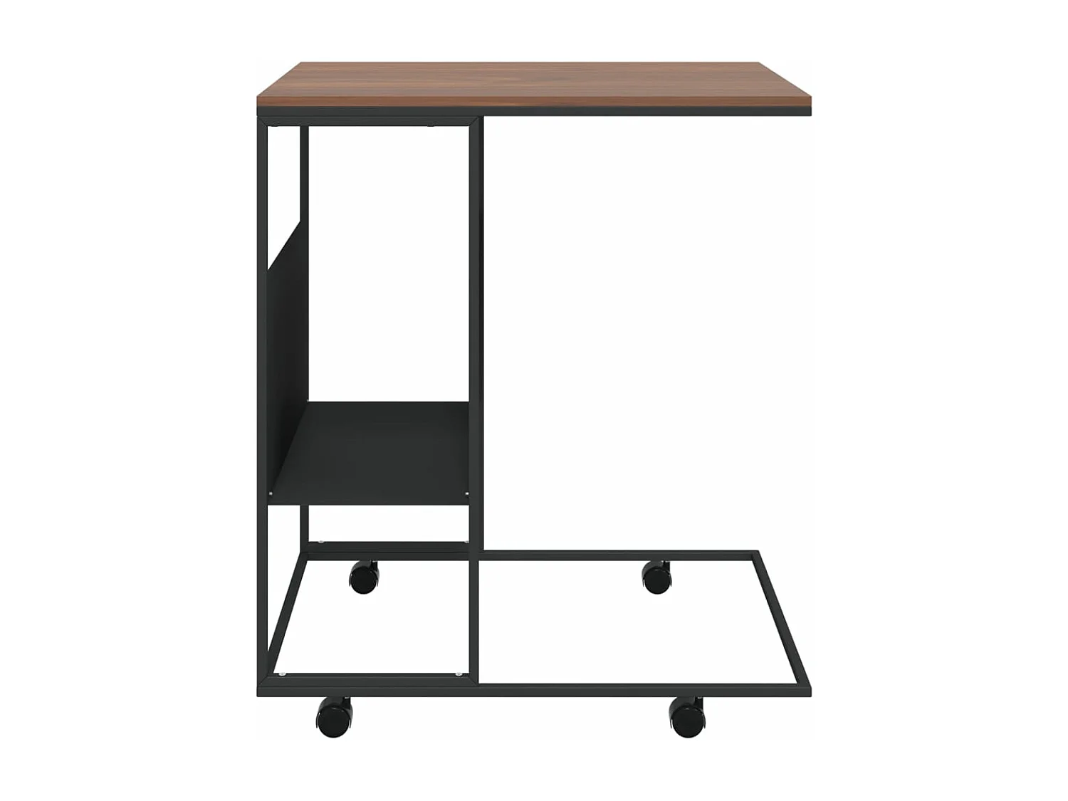 Table basse avec roues Noir 55x36x63,5 cm Bois d'ingénierie GHR44558