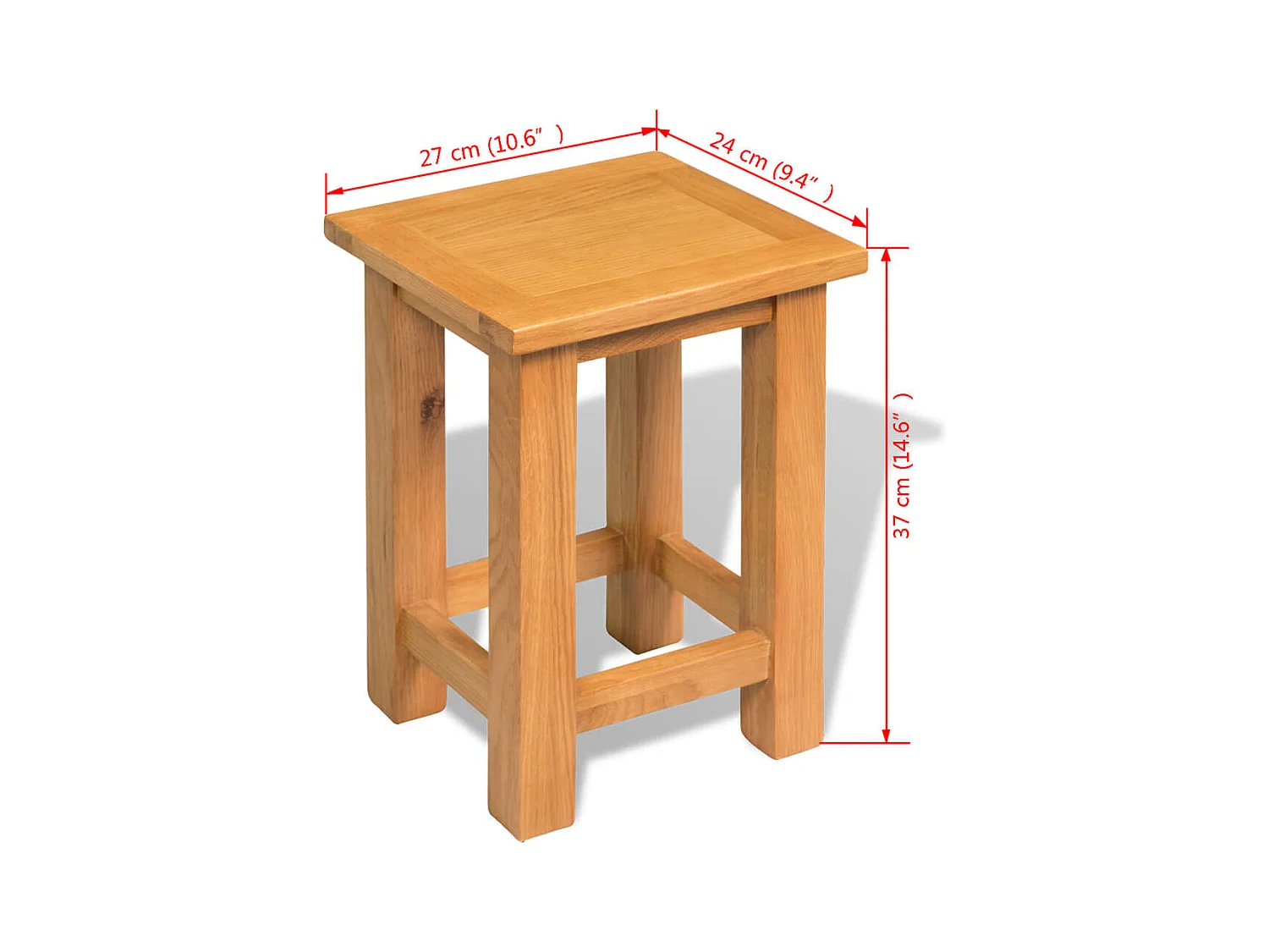 Table basse 27 x 24 x 37 cm Bois de chêne massif GHR85101