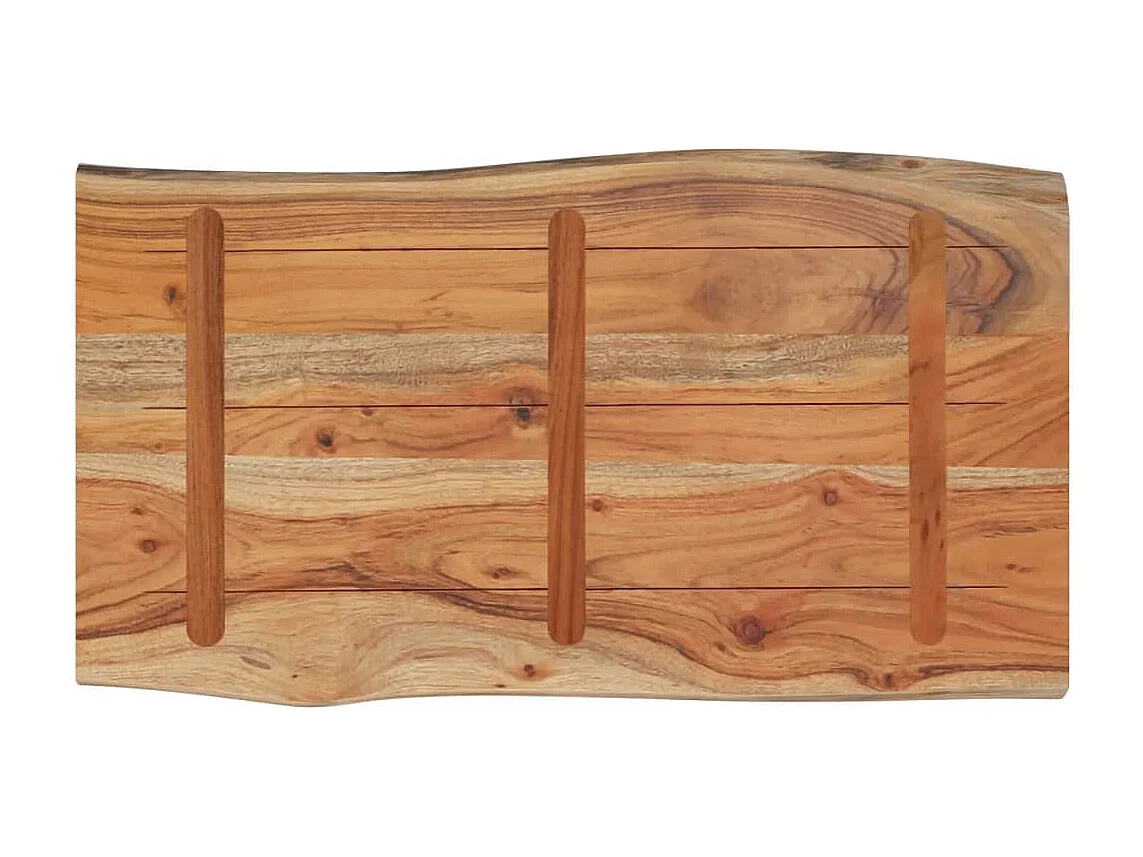 Mesa de centro madera maciza acacia borde natural 70x40x2,5 cm ES60784