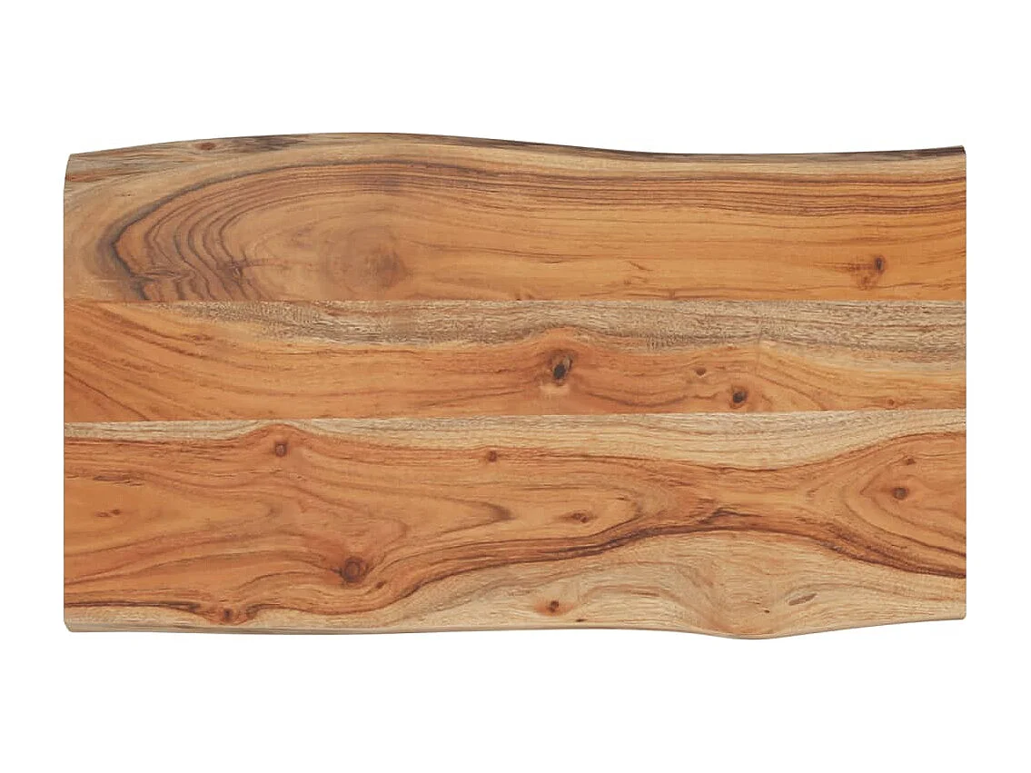 Mesa de centro madera maciza acacia borde natural 70x40x2,5 cm ES60784