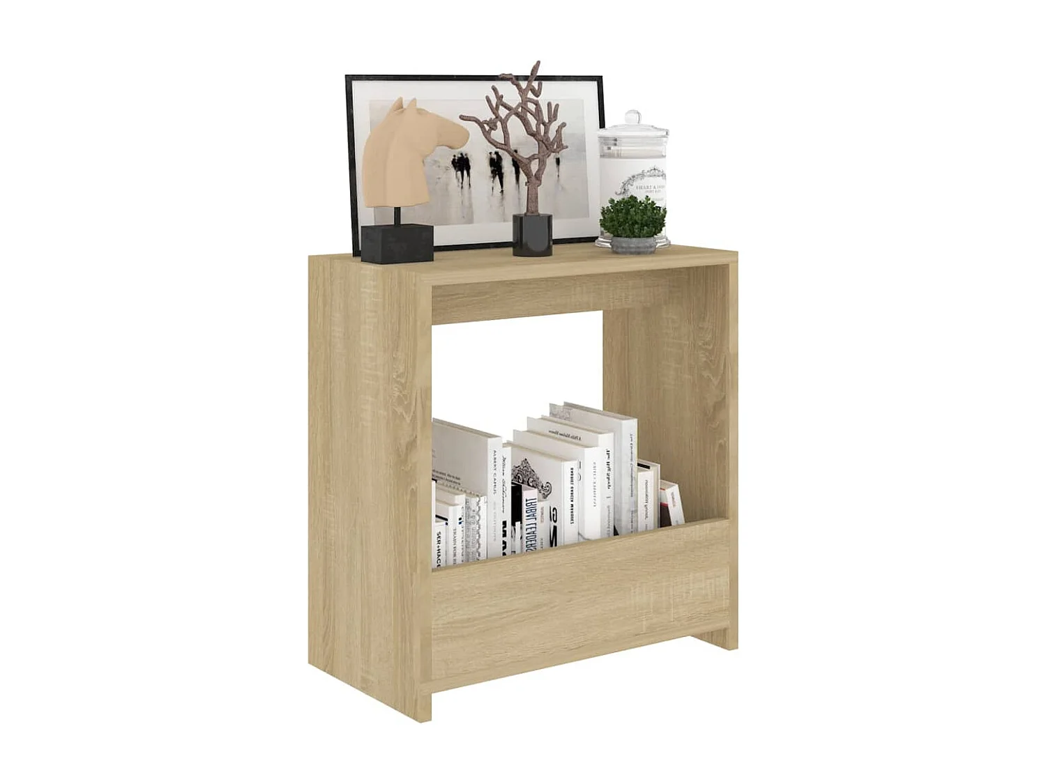 Bijzettafel 50x26x50 cm bewerkt hout sonoma eikenkleurig NL96441