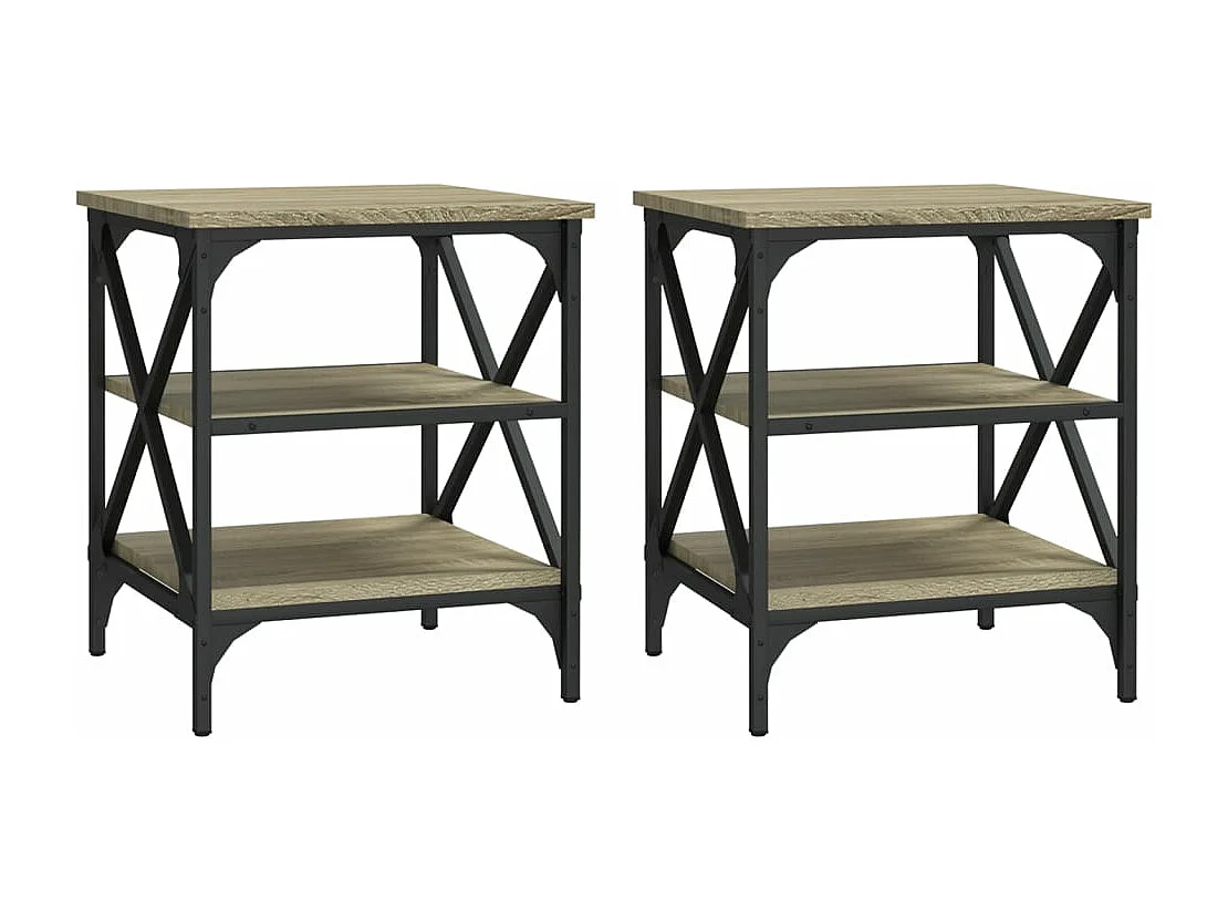 Tables basses 2 pcs Chêne sonoma 40x42x50 cm Bois ingénierie GHR16353