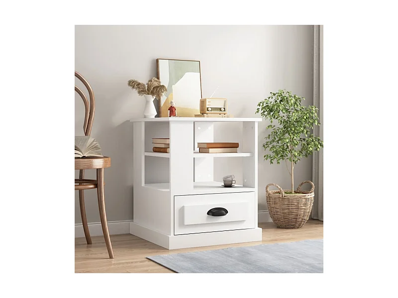 Table basse blanc 50x50x60 cm bois d’ingénierie GHR65892