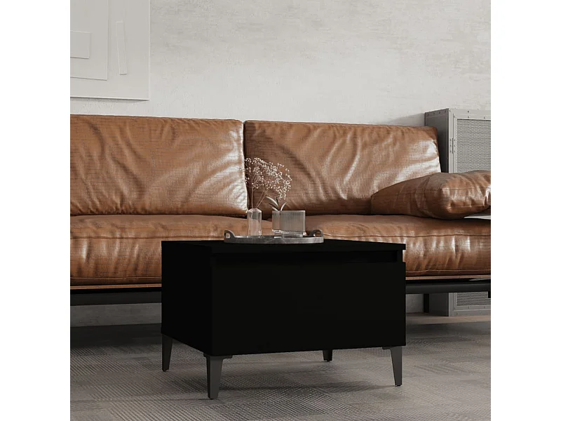 Table basse Noir 50x46x35 cm Bois d'ingénierie GHR10354