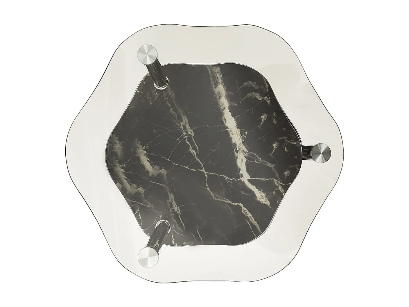 Table basse 2 niveaux Transparent et noir 38x38x50 cm Verre trempé GHR12528