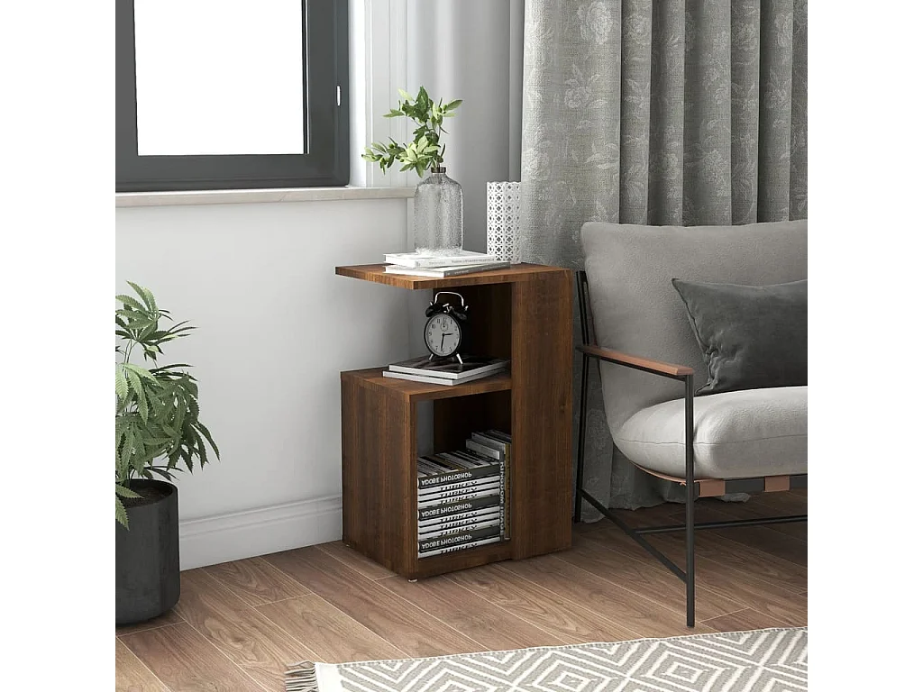 Table basse Chêne marron 36x30x56 cm Bois d'ingénierie GHR60011