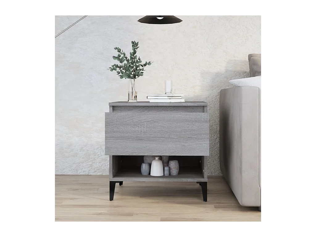 Table basse Sonoma gris 50x46x50 cm Bois d'ingénierie GHR55148