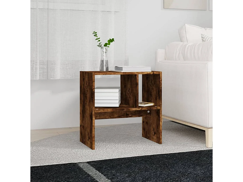 Mesa de centro madera contrachapada roble ahumado 50x30x50 cm ES96304