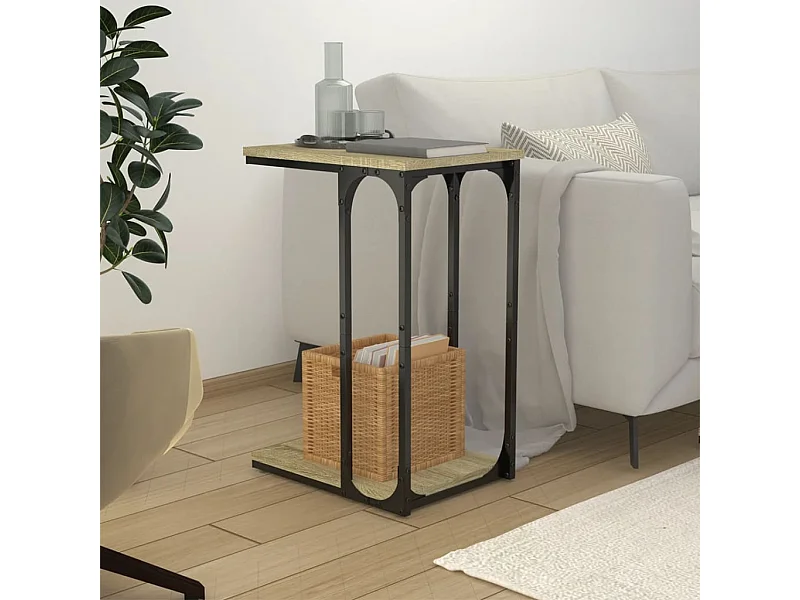 Mesa de centro madera contrachapada roble Sonoma 40x30x60 cm ES12497