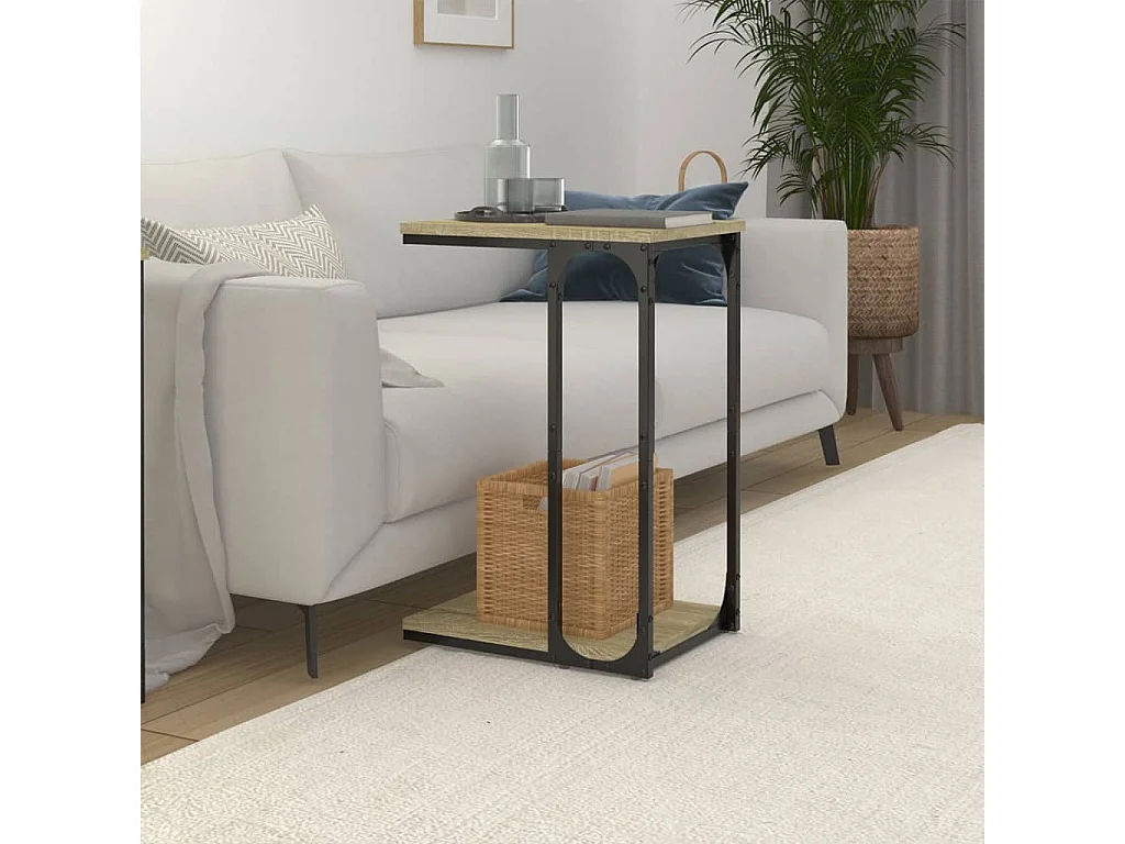 Mesa de centro madera contrachapada roble Sonoma 40x30x60 cm ES12497