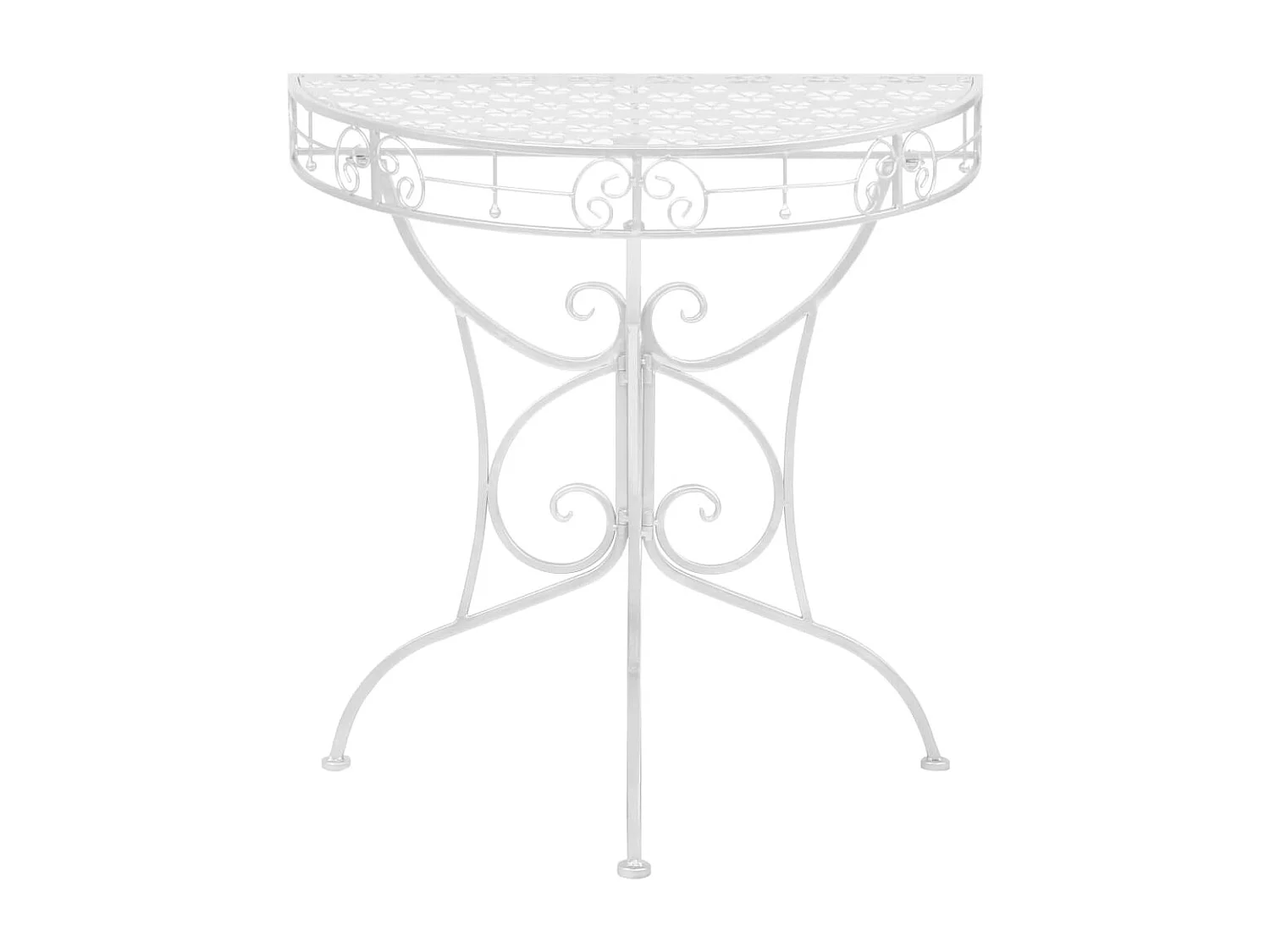 Mesa de centro vintage semicircular metal 72x36x74 cm prateado PT301634