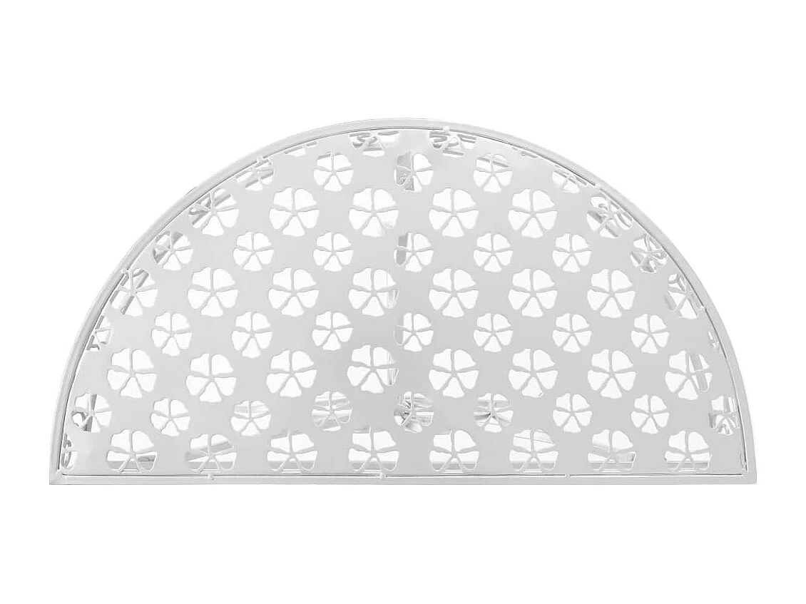 Mesa de centro vintage semicircular metal 72x36x74 cm prateado PT301634