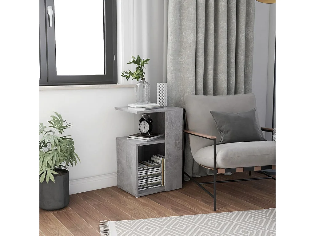 Table basse Gris béton 36x30x56 cm Aggloméré GHR31026