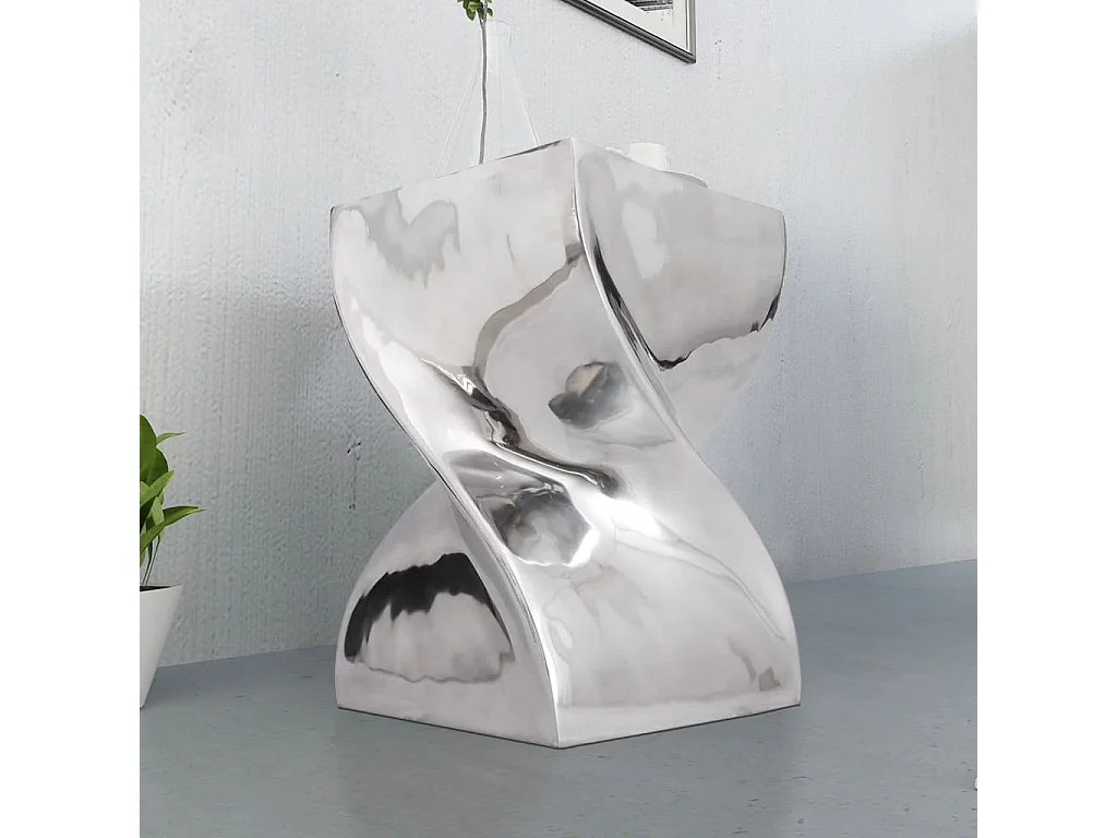 Table basse / Tabouret Forme torsadée Aluminium Argenté GHR48275