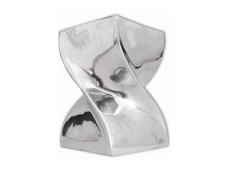 Table basse / Tabouret Forme torsadée Aluminium Argenté GHR48275