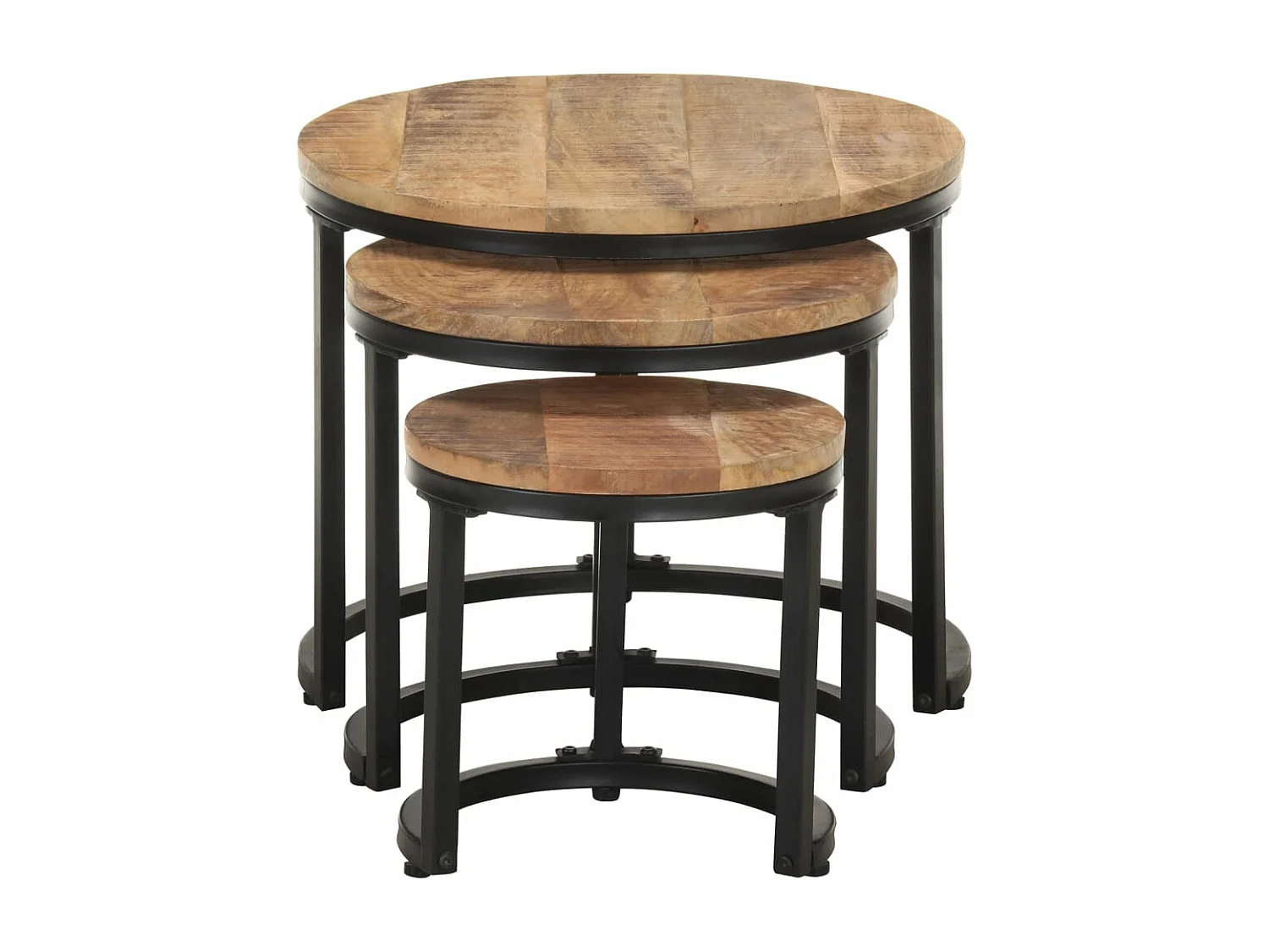 Tables basses 3 pcs Bois de manguier brut GHR54120