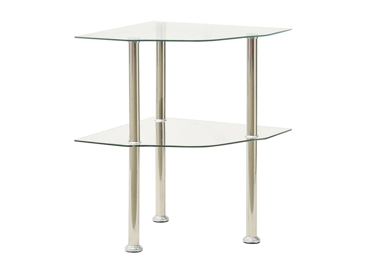 Table basse 2 niveaux Transparent 38x38x50 cm Verre trempé GHR68418