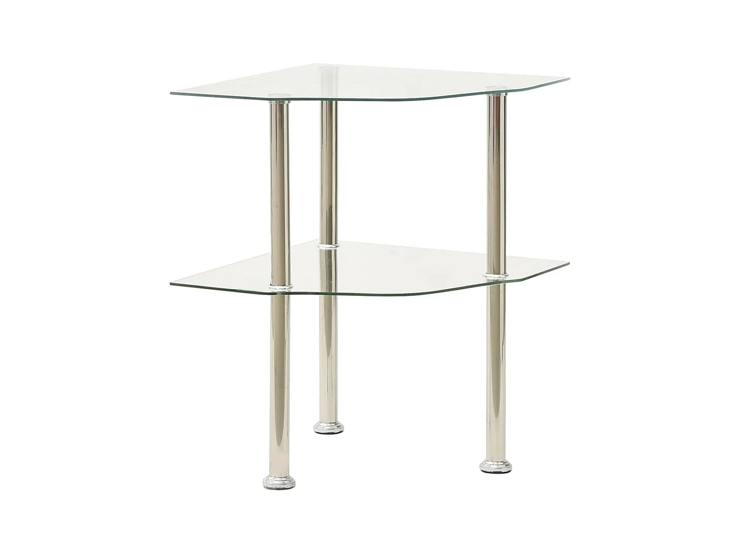 Table basse 2 niveaux Transparent 38x38x50 cm Verre trempé GHR68418